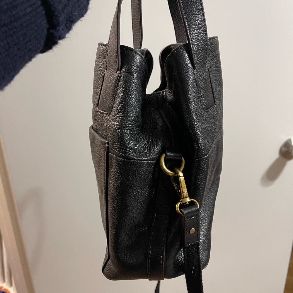 Fossil Black Leather Satchel Bag - Picture 5 of 7